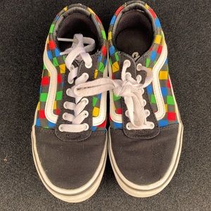 Vans NWOT black and colored checkered old school